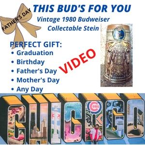 Budweiser 1980 Chicago Vintage Collectable Beer Stein